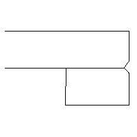 Acabamento reto com encimento e bisotado interno